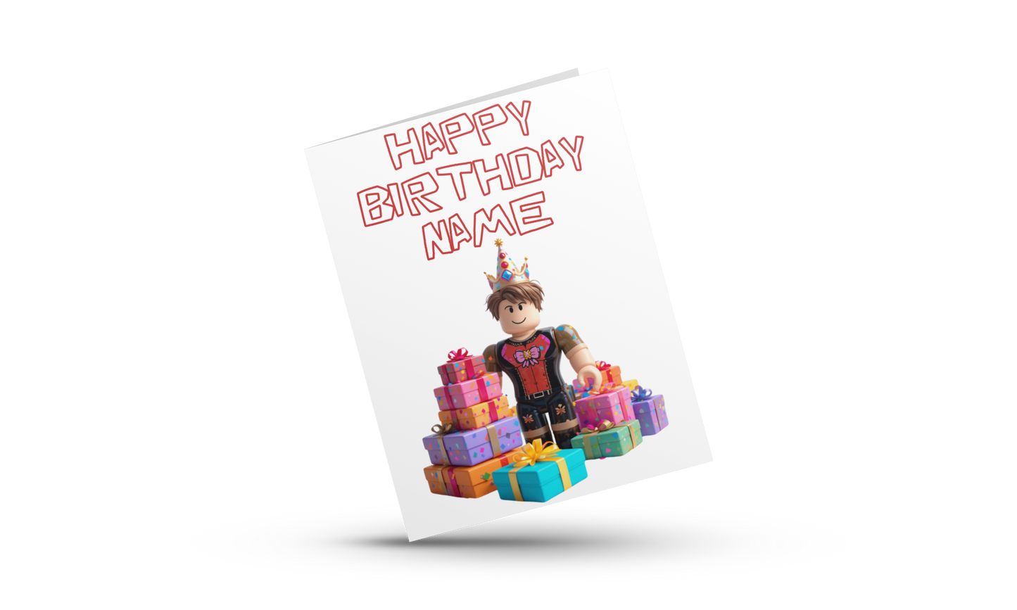 Personalised Roblox Birthday Card