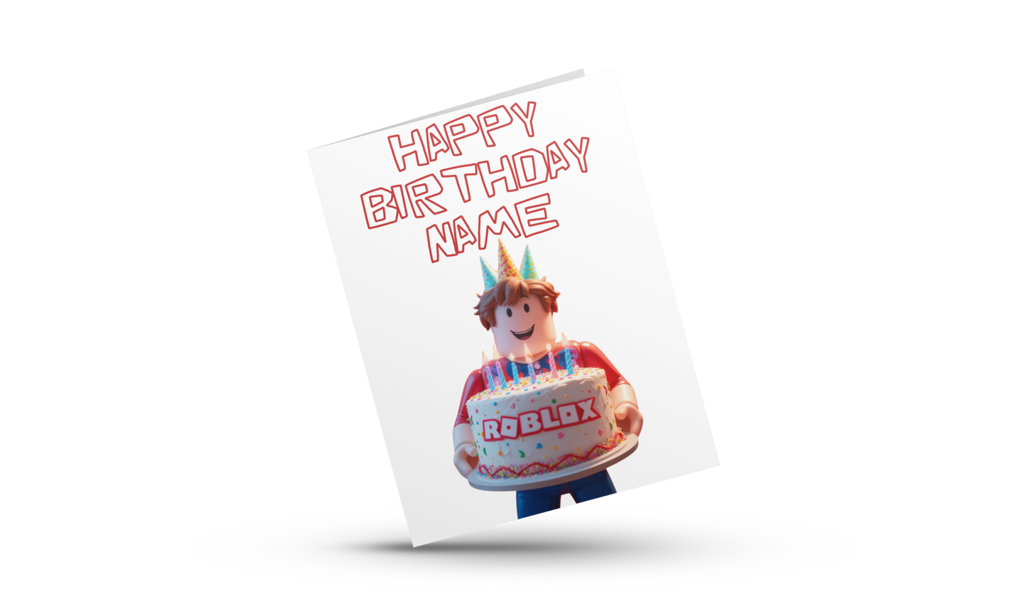 Personalised Roblox Birthday Card