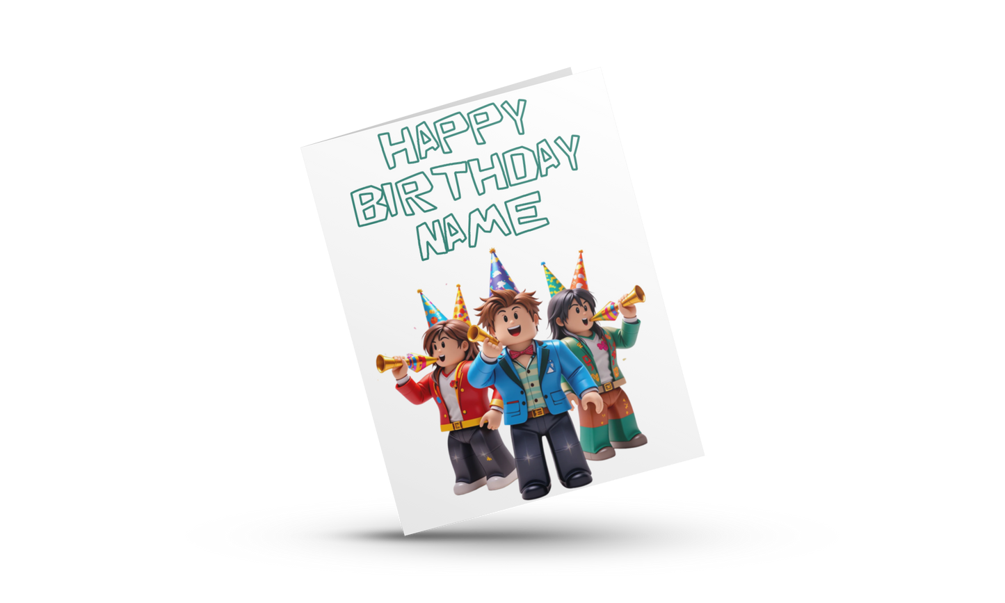 Personalised Roblox Birthday Card