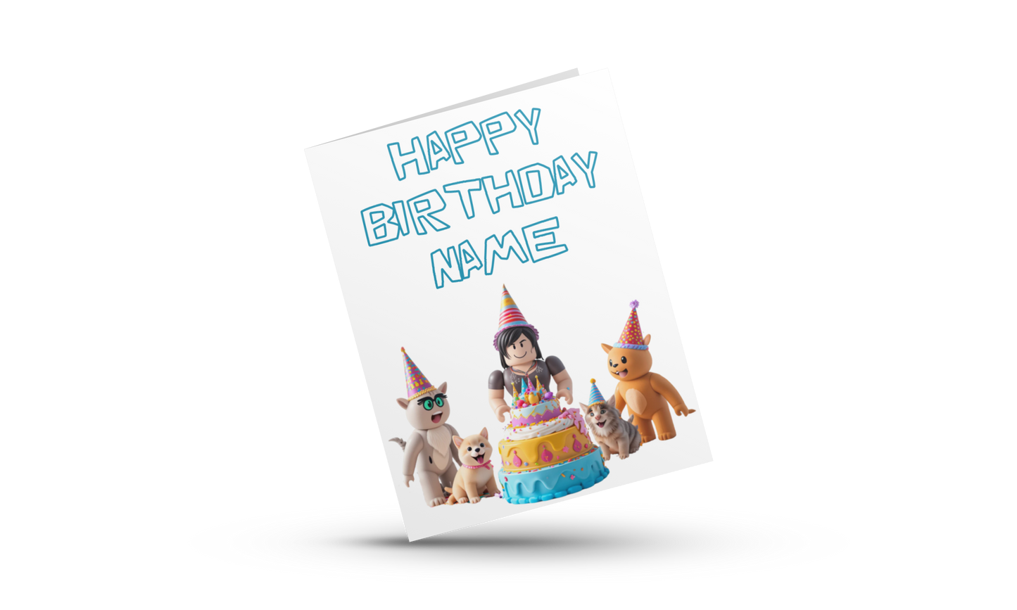 Personalised Roblox Birthday Card