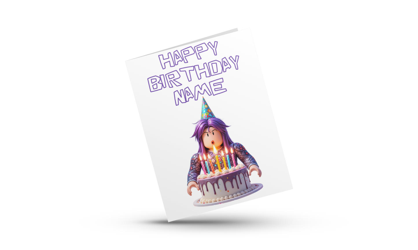 Personalised Roblox Birthday Card