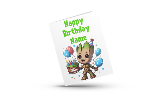 Personalised Groot Birthday Card