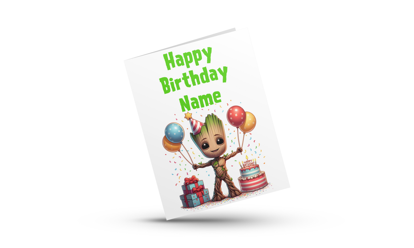 Personalised Groot Birthday Card