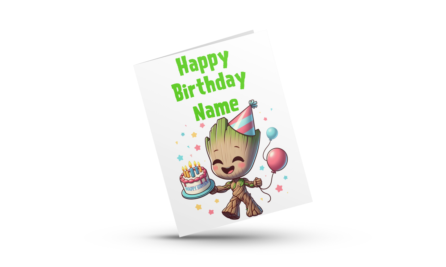 Personalised Groot Birthday Card