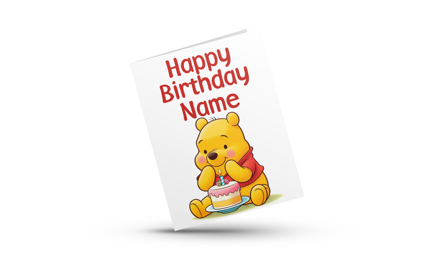 Personalised Winnie The Pooh Birthday Card I Pooh Bear