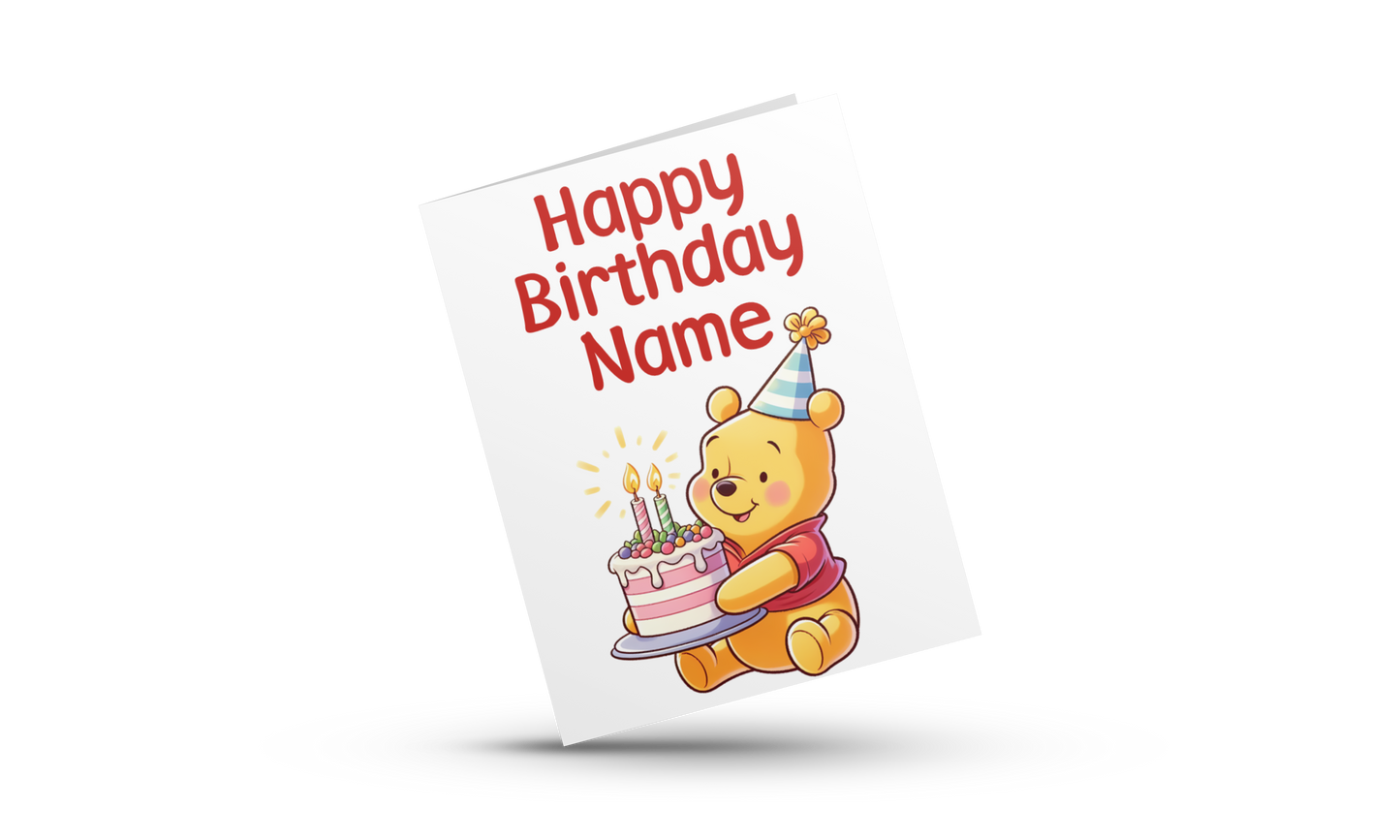 Personalised Winnie The Pooh Birthday Card I Pooh Bear