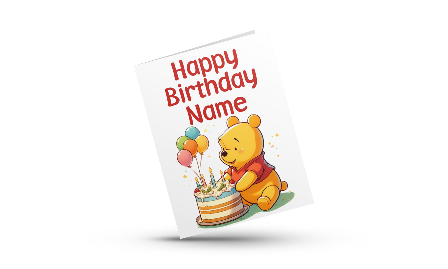 Personalised Winnie The Pooh Birthday Card I Pooh Bear