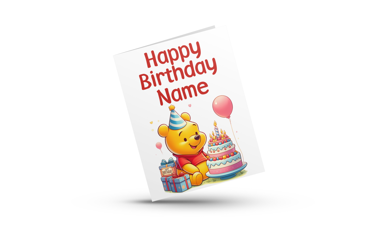 Personalised Winnie The Pooh Birthday Card I Pooh Bear