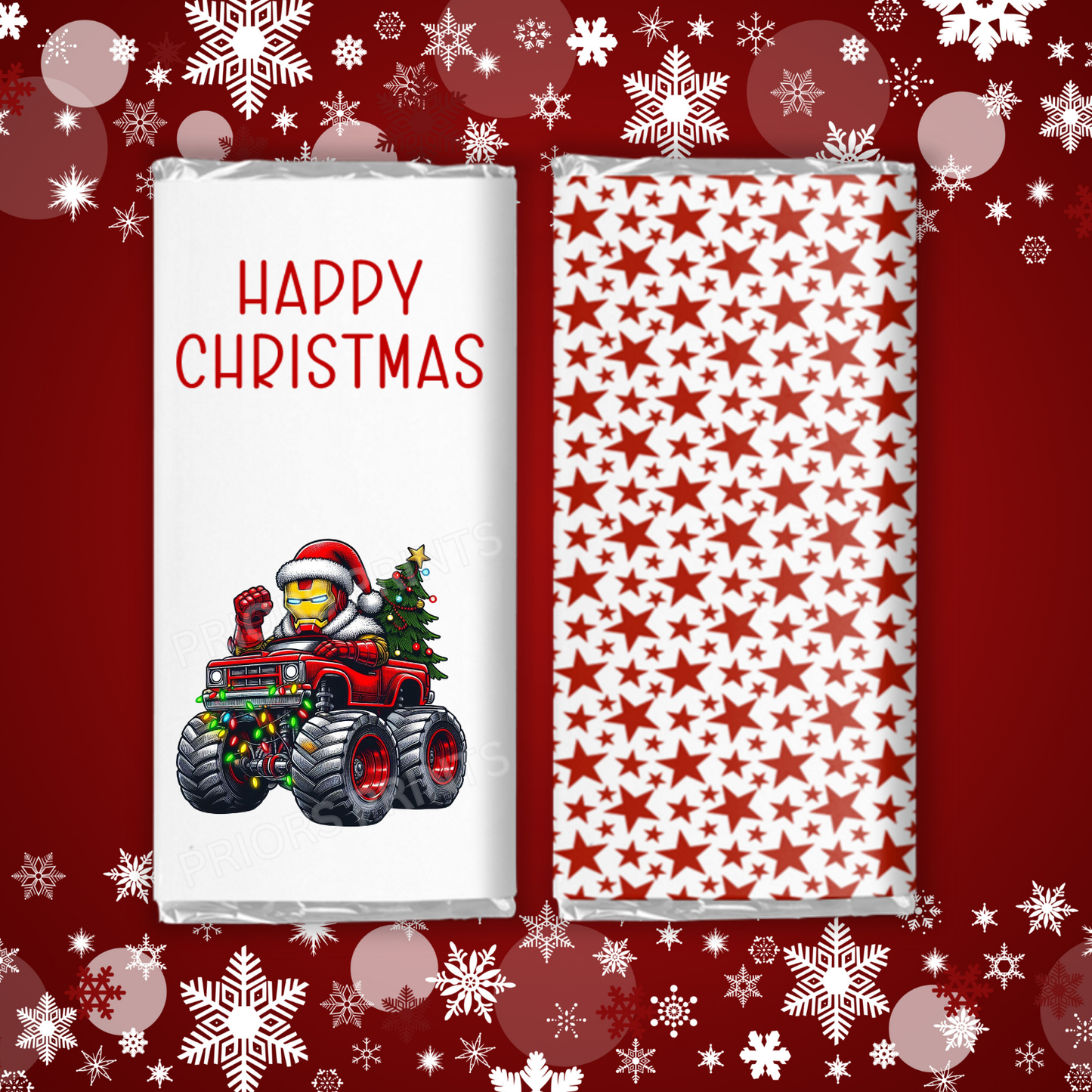 Characters Driving Truck Christmas Chocolate Bar Wrapper