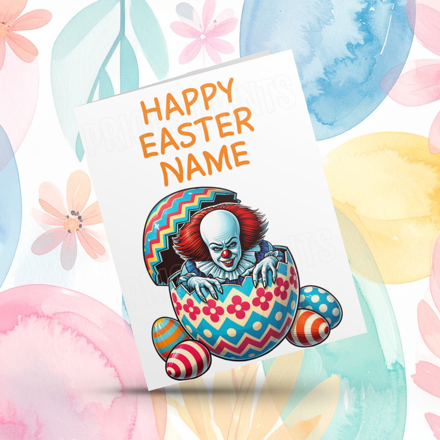 Mixed Characters in Easter Egg Personalised Easter Card- Listing 1