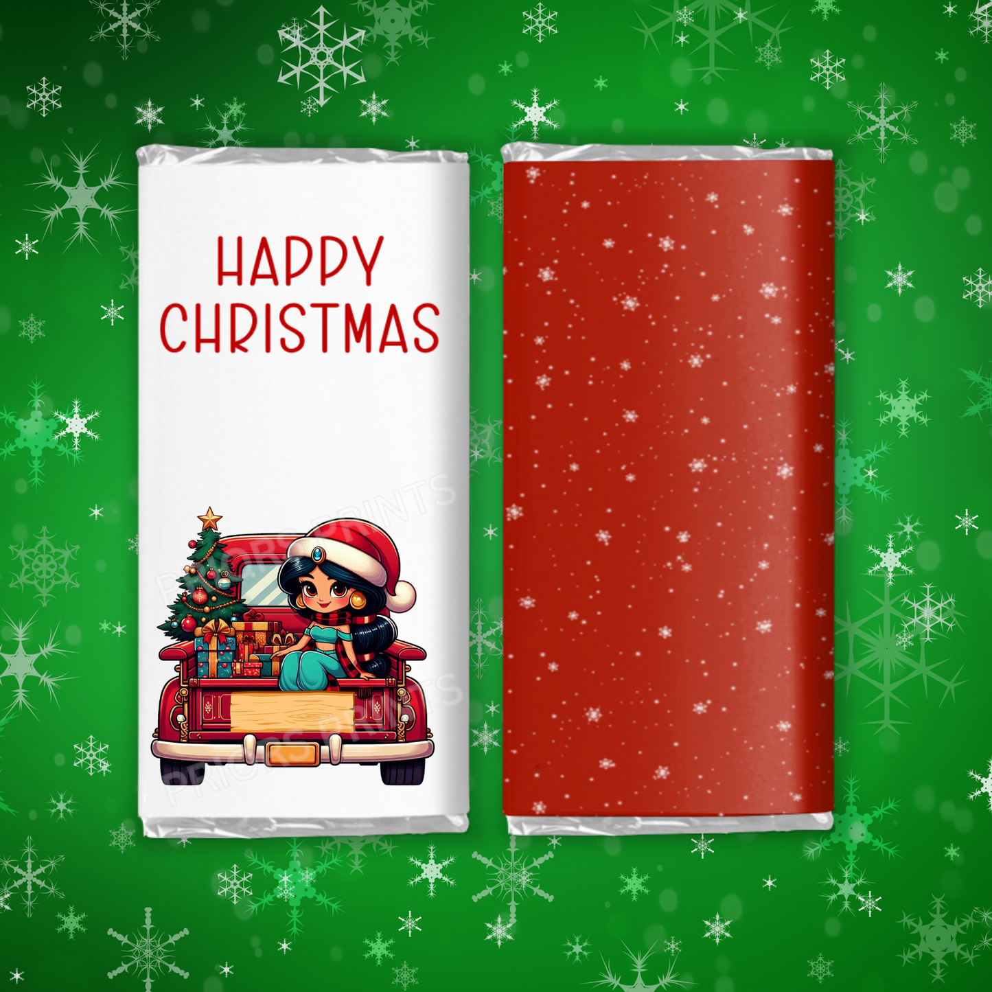 Characters in Truck Christmas Chocolate Bar Wrapper