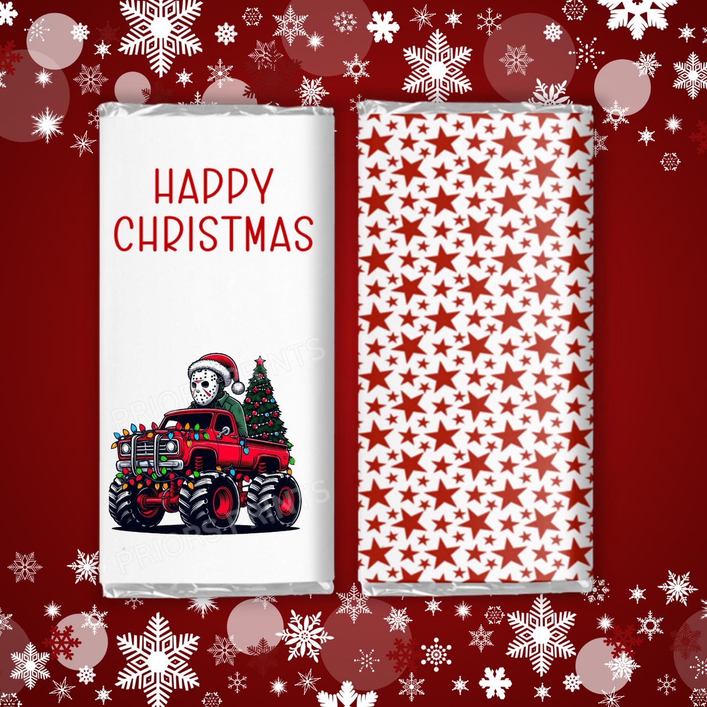 Characters Driving Truck Christmas Chocolate Bar Wrapper