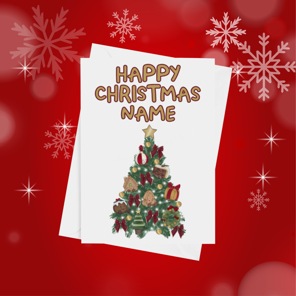 Personalised Character Christmas Tree Card