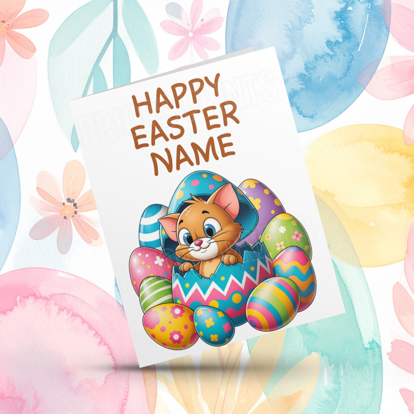 Mixed Characters in Easter Egg Personalised Easter Card- Listing 3