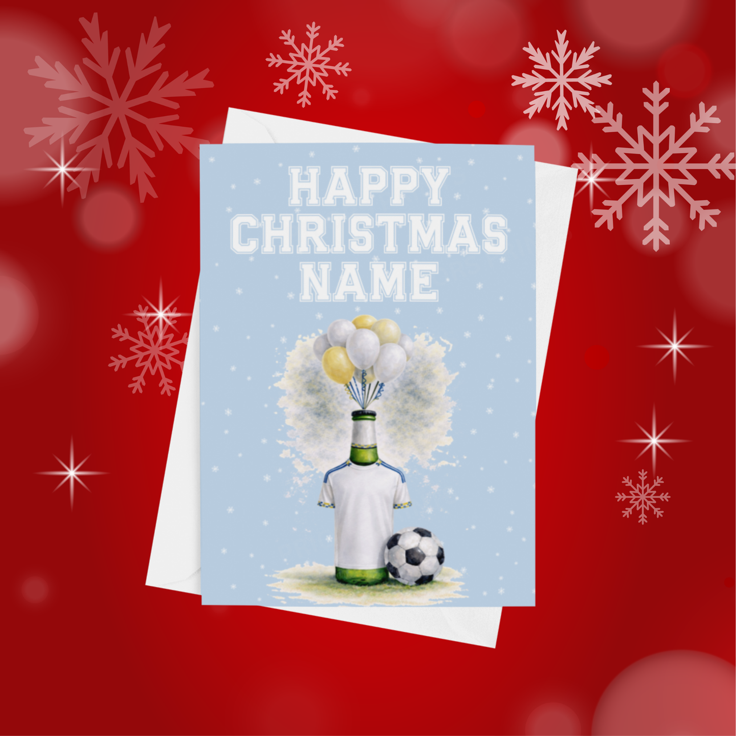 Football Team Beer Bottles Personalised Christmas Card (Premier League Teams)