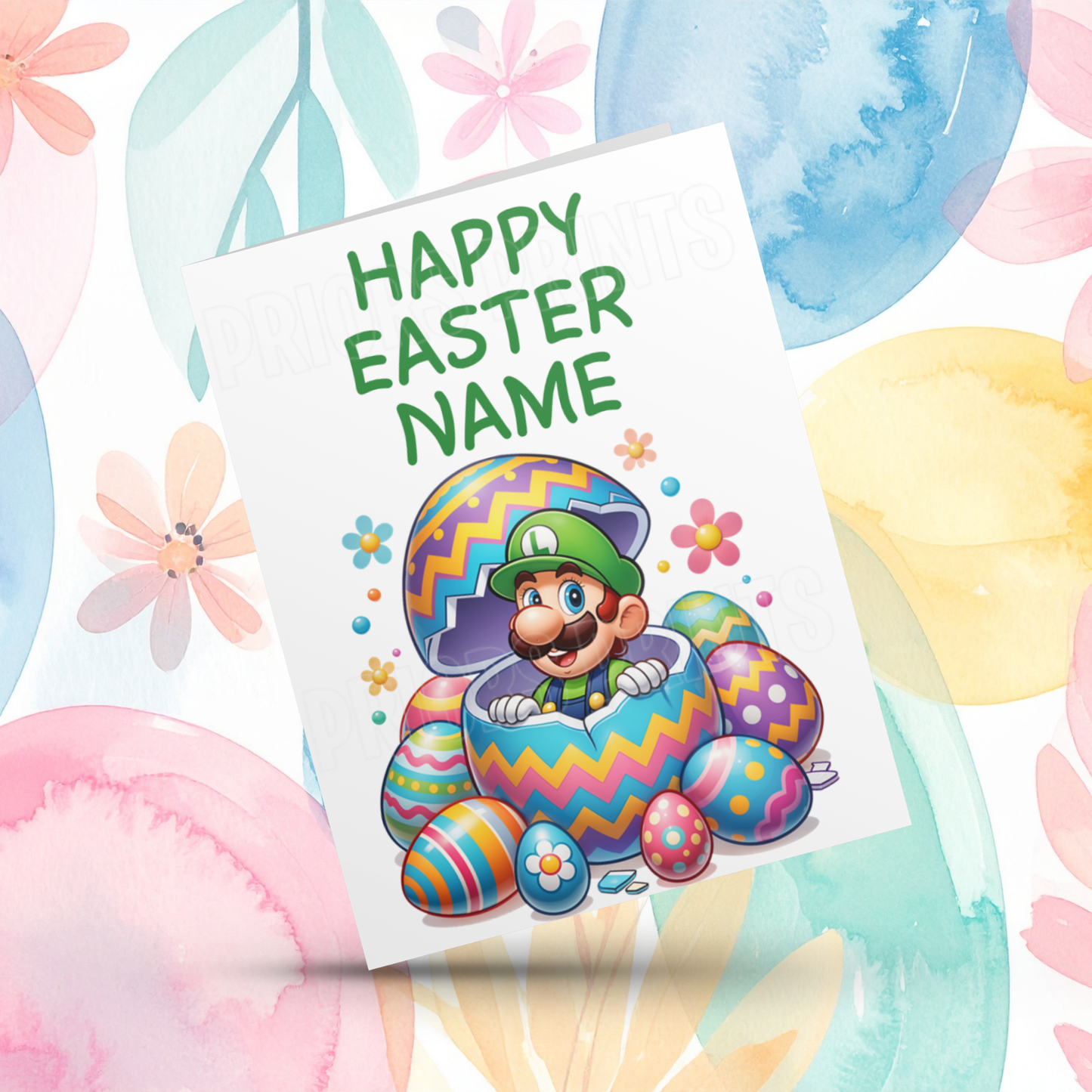 Mixed Characters in Easter Egg Personalised Easter Card- Listing 3