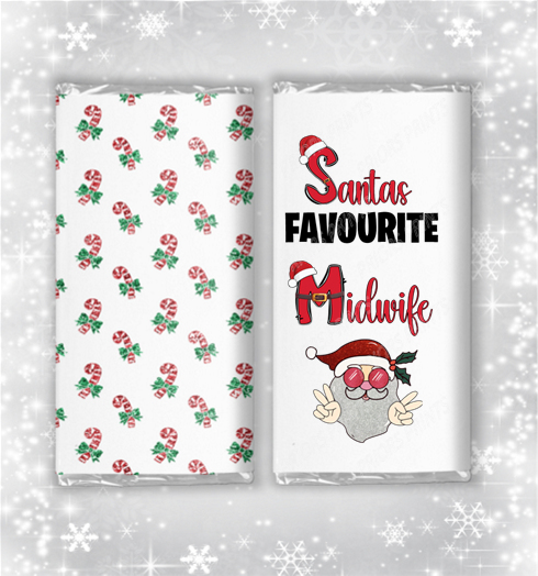 Santa's Favourite Christmas Chocolate Bar Wrapper for Teacher Nurse ect