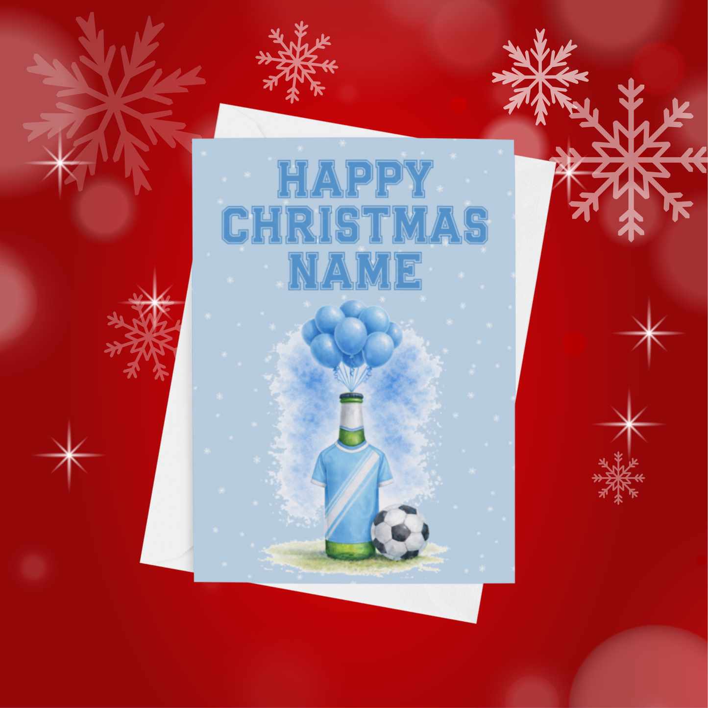 Football Team Beer Bottles Personalised Christmas Card (Premier League Teams)