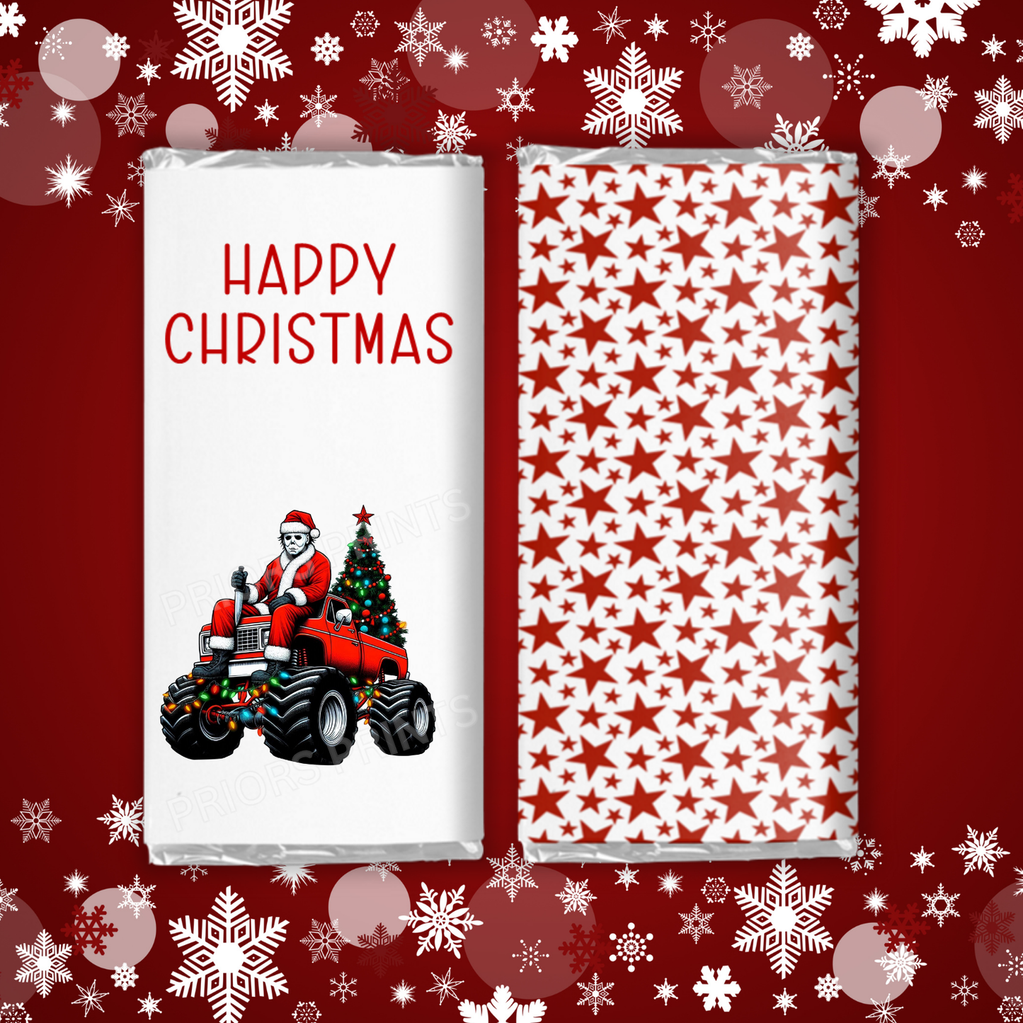 Characters Driving Truck Christmas Chocolate Bar Wrapper