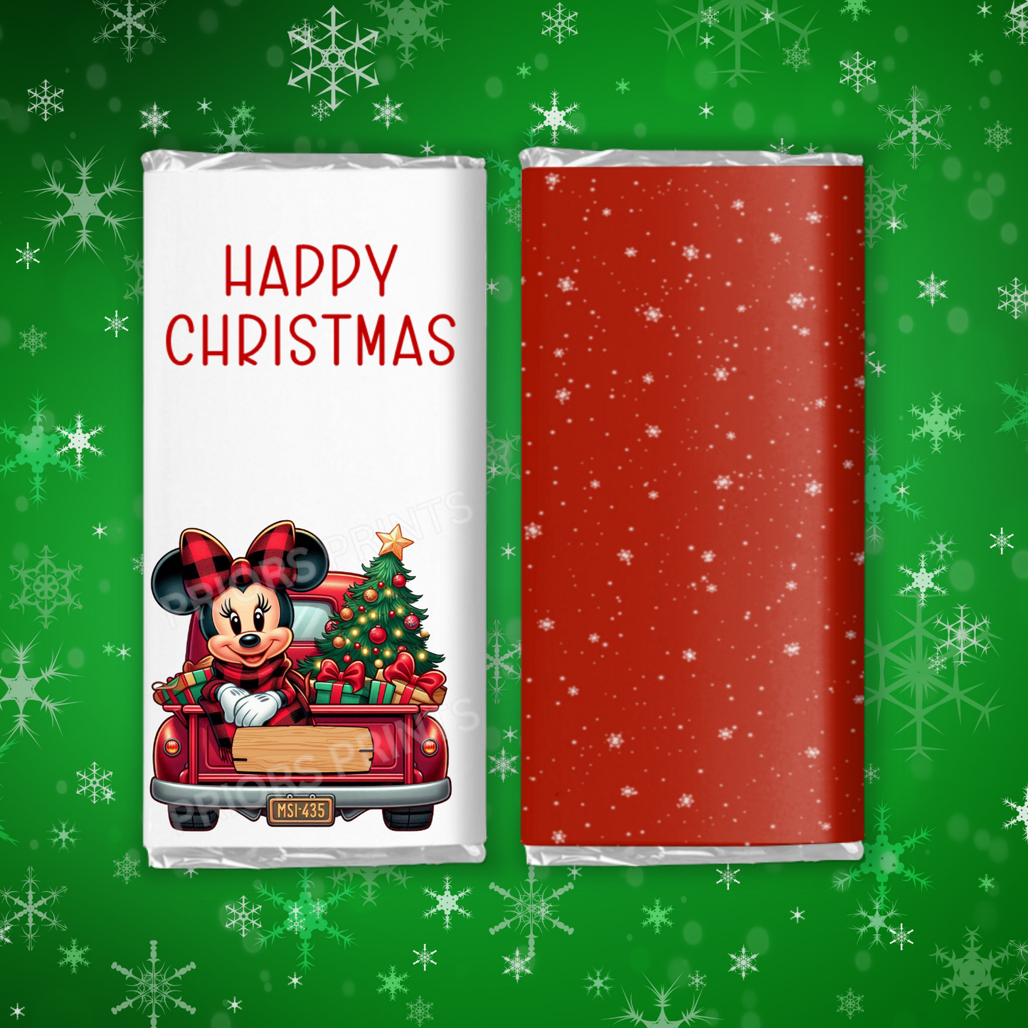 Characters in Truck Christmas Chocolate Bar Wrapper