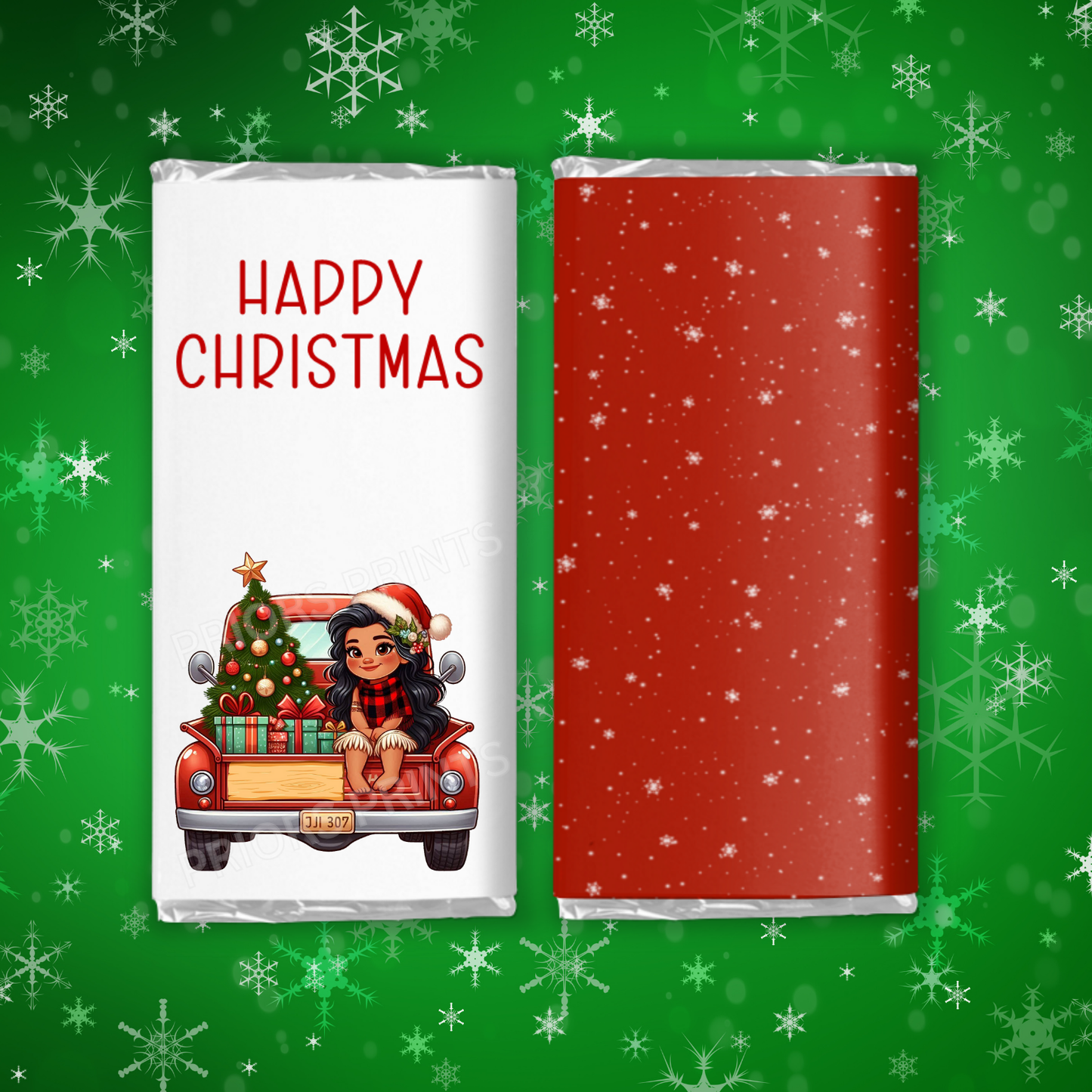 Characters in Truck Christmas Chocolate Bar Wrapper