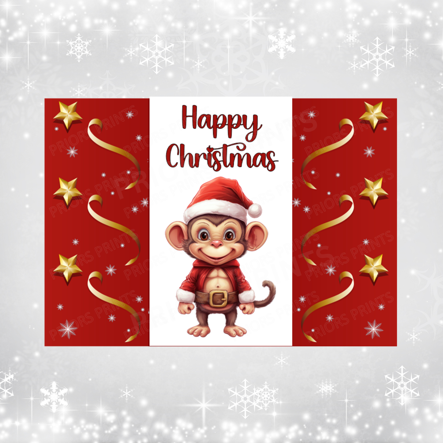 Animals in Santa Hat Christmas Chocolate Bar Wrapper
