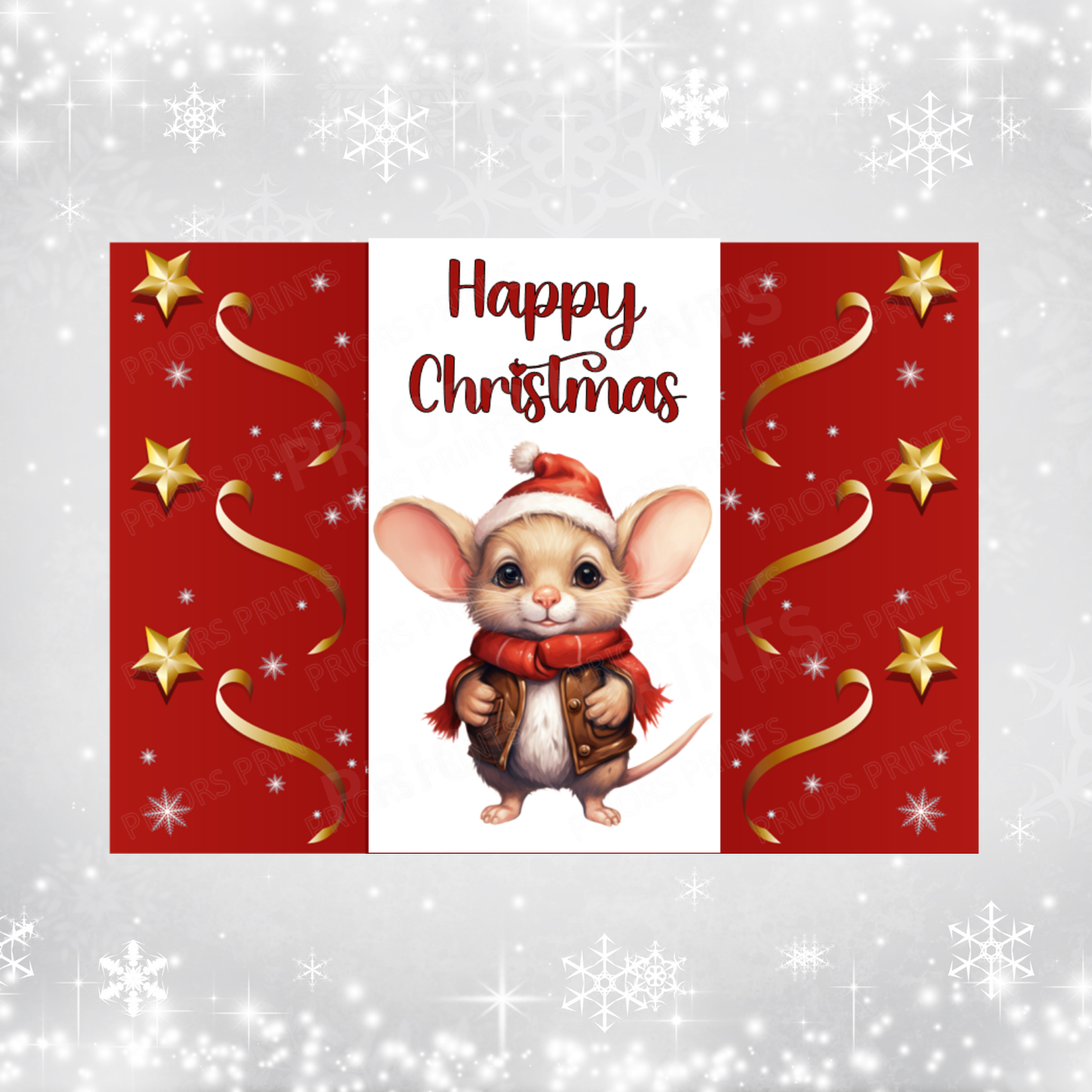 Animals in Santa Hat Christmas Chocolate Bar Wrapper