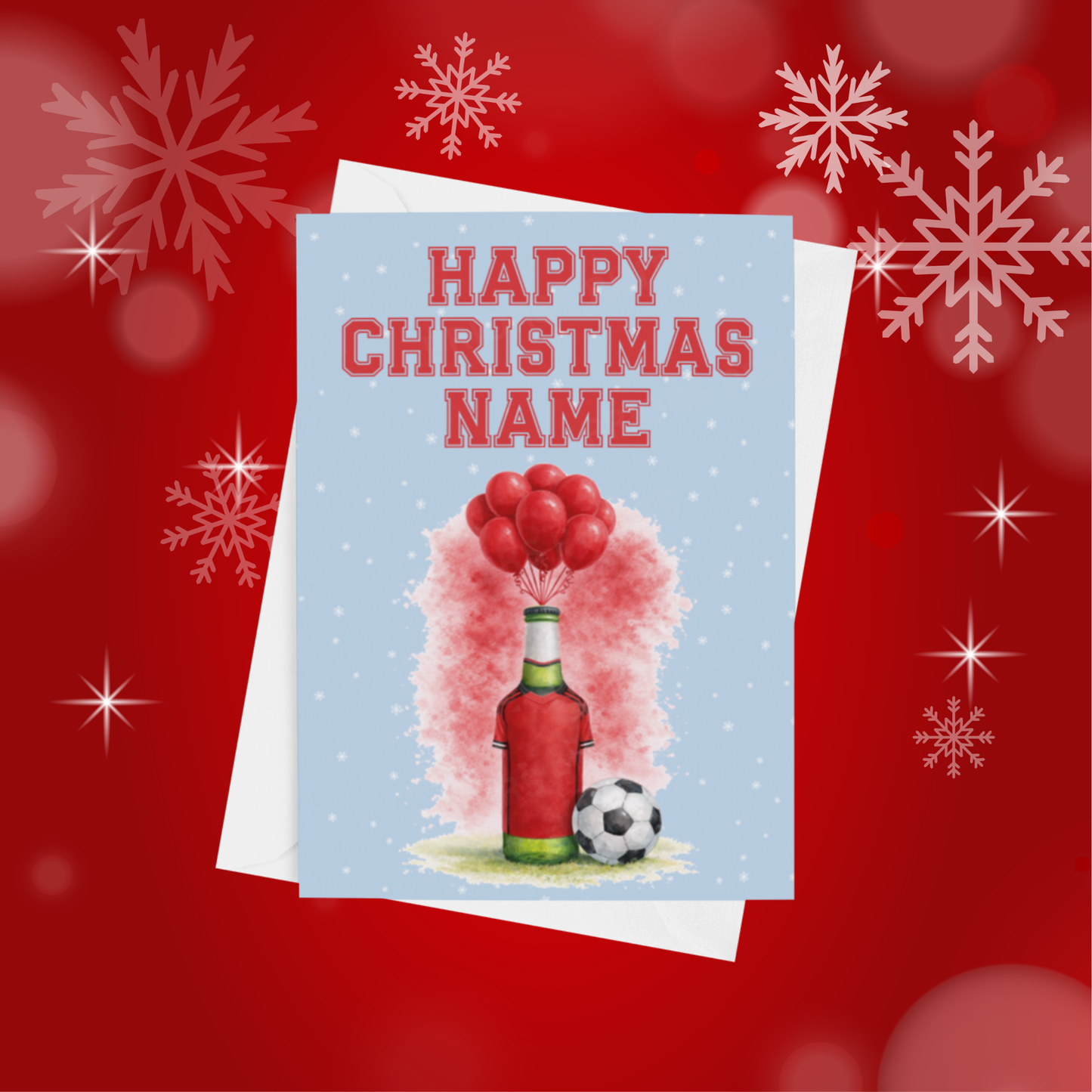 Football Team Beer Bottles Personalised Christmas Card (Premier League Teams)