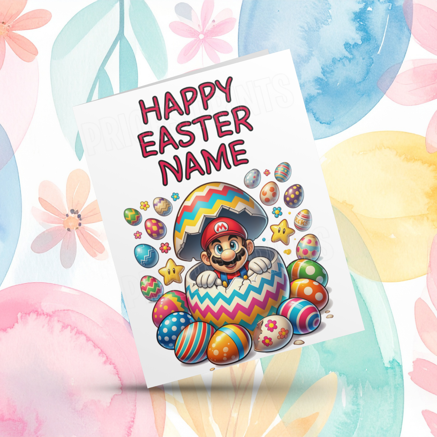 Mixed Characters in Easter Egg Personalised Easter Card- Listing 3