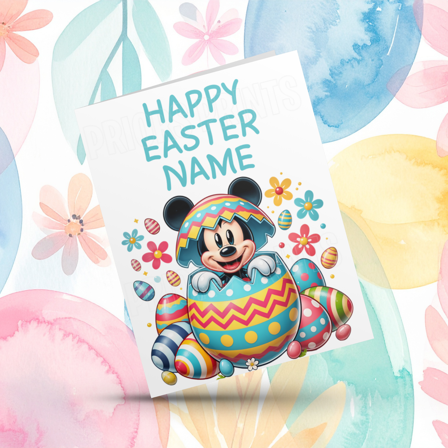 Mixed Characters in Easter Egg Personalised Easter Card- Listing 3