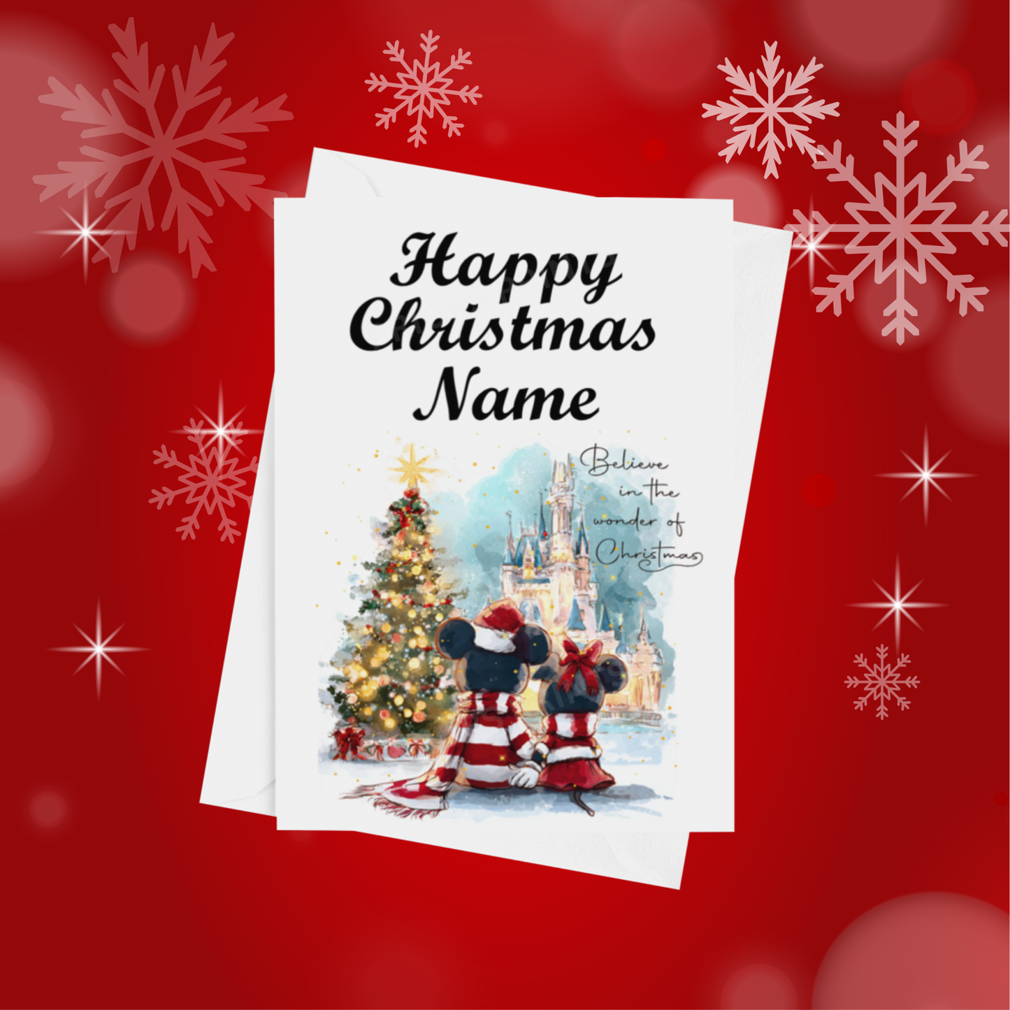 Cute Character Couples Personalised Christmas Card