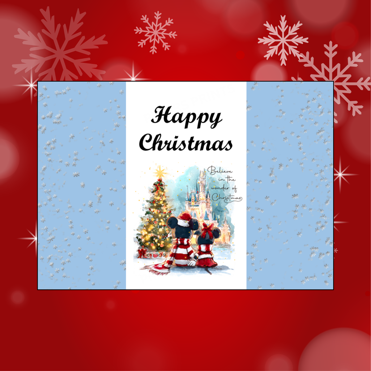 Cute Character Couples Christmas Chocolate Bar Wrapper