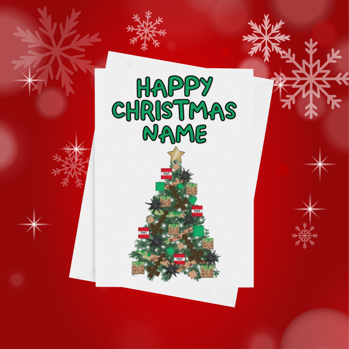 Personalised Character Christmas Tree Card