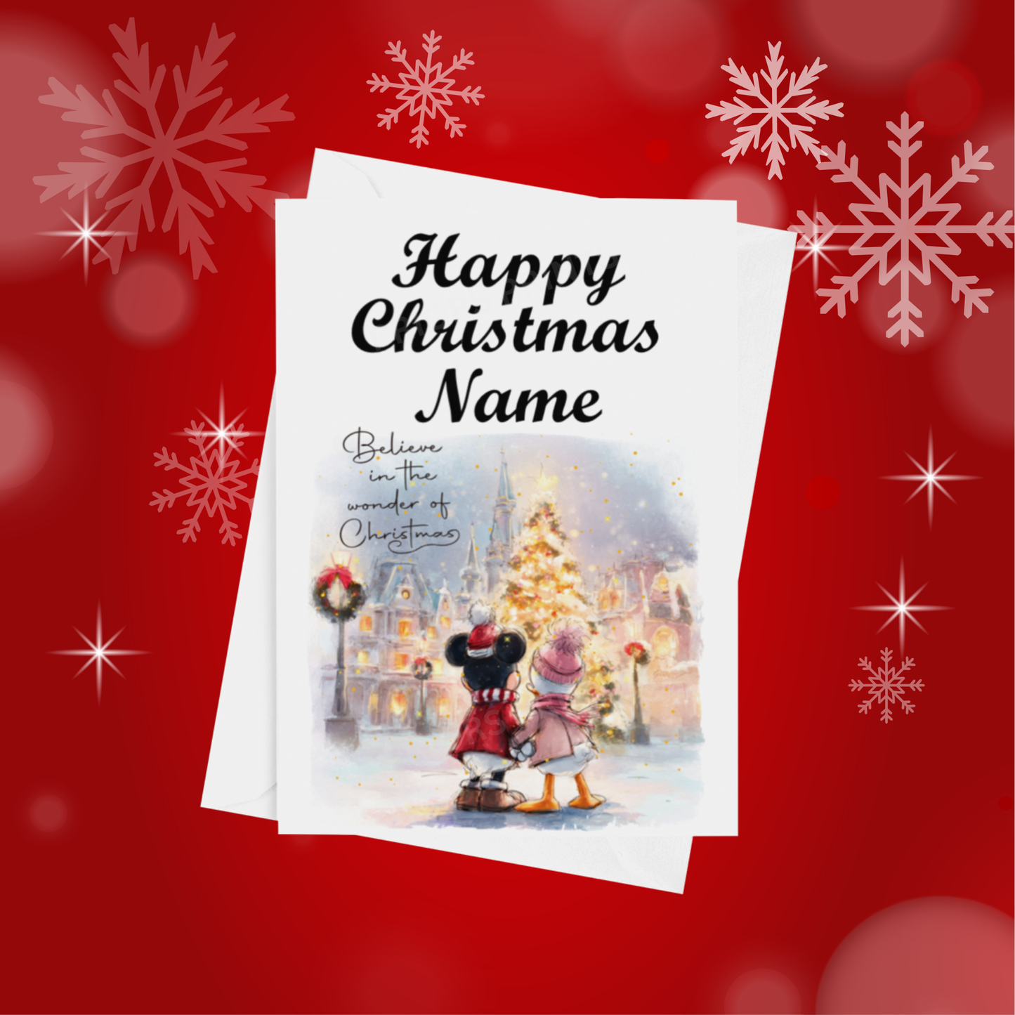 Cute Character Couples Personalised Christmas Card