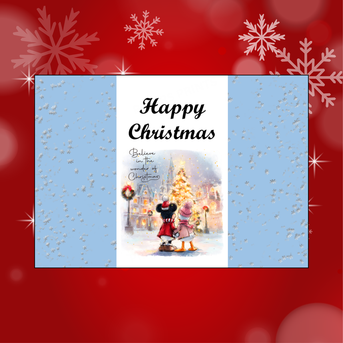 Cute Character Couples Christmas Chocolate Bar Wrapper
