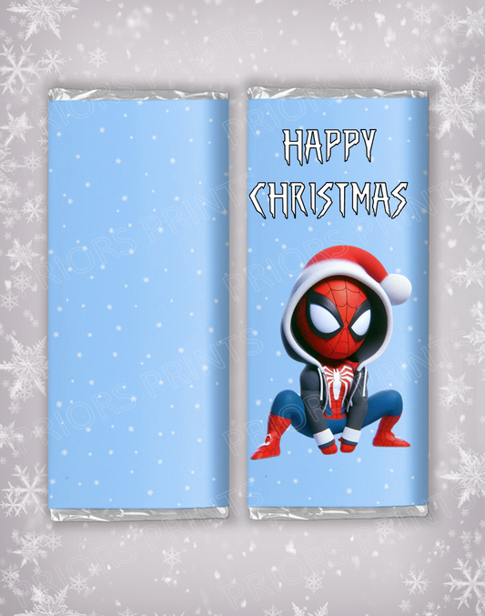 Spiderman Christmas Chocolate Bar Wrappers