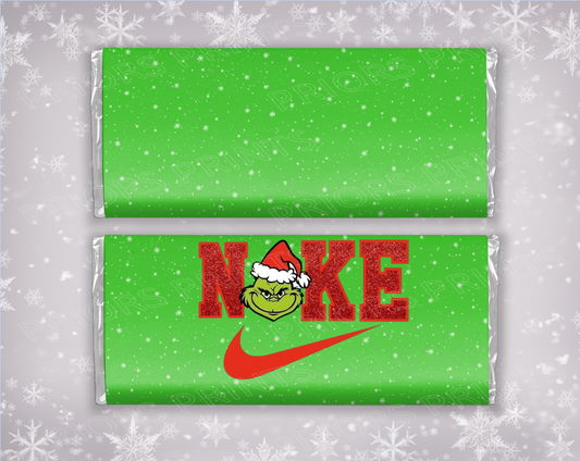 Grinch Nike Christmas Chocolate Bar Wrappers