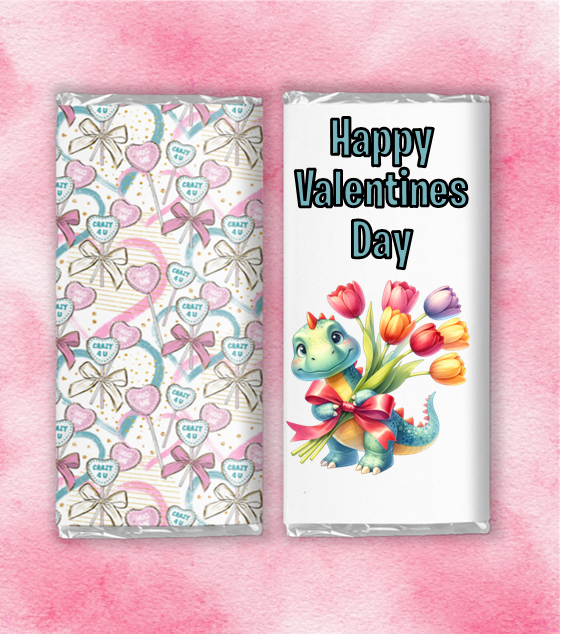 Cute Valentines Animals Chocolate Bar Wrappers