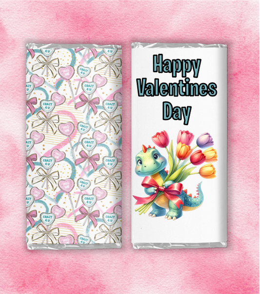 Cute Valentines Animals Chocolate Bar Wrappers