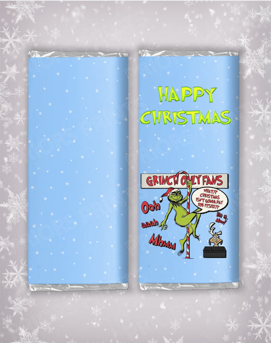 Grinch Only Fans Chocolate Bar Wrappers