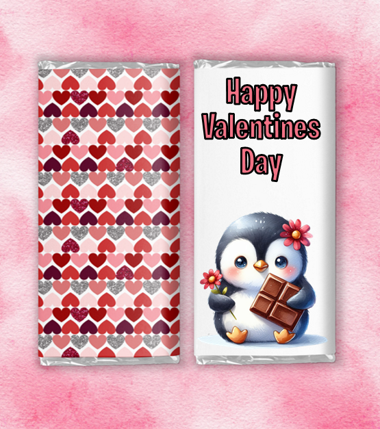 Cute Valentines Animals Chocolate Bar Wrappers