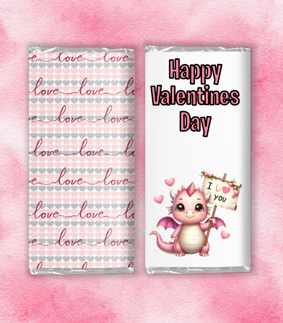 Cute Valentines Animals Chocolate Bar Wrappers