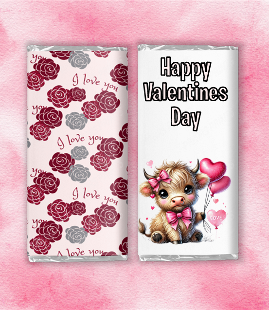 Cute Valentines Animals Chocolate Bar Wrappers