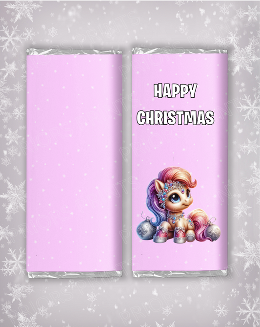 Christmas Pony Chocolate Bar Wrappers