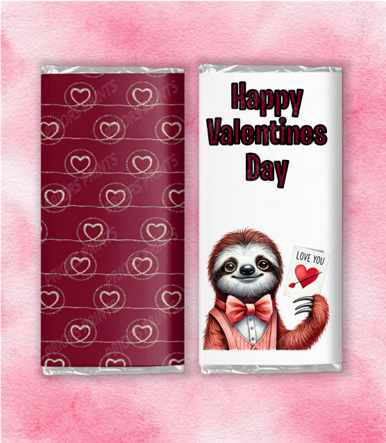 Cute Valentines Animals Chocolate Bar Wrappers