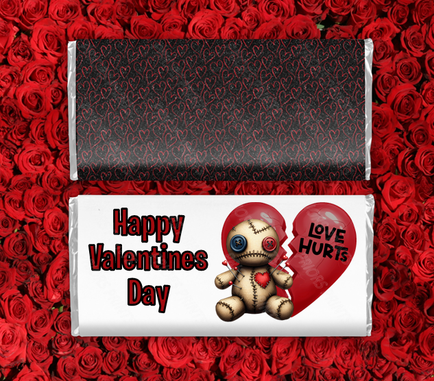 Voodoo Dolls Valentines Chocolate Bar Wrappers