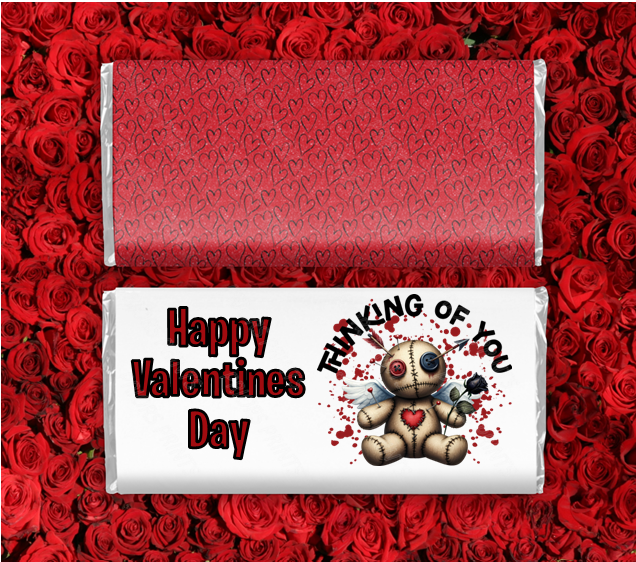 Voodoo Dolls Valentines Chocolate Bar Wrappers