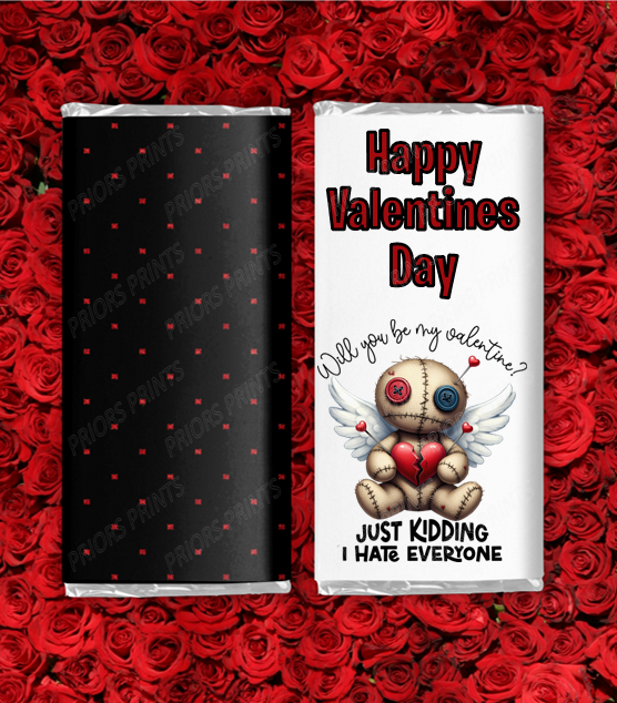 Voodoo Dolls Valentines Chocolate Bar Wrappers