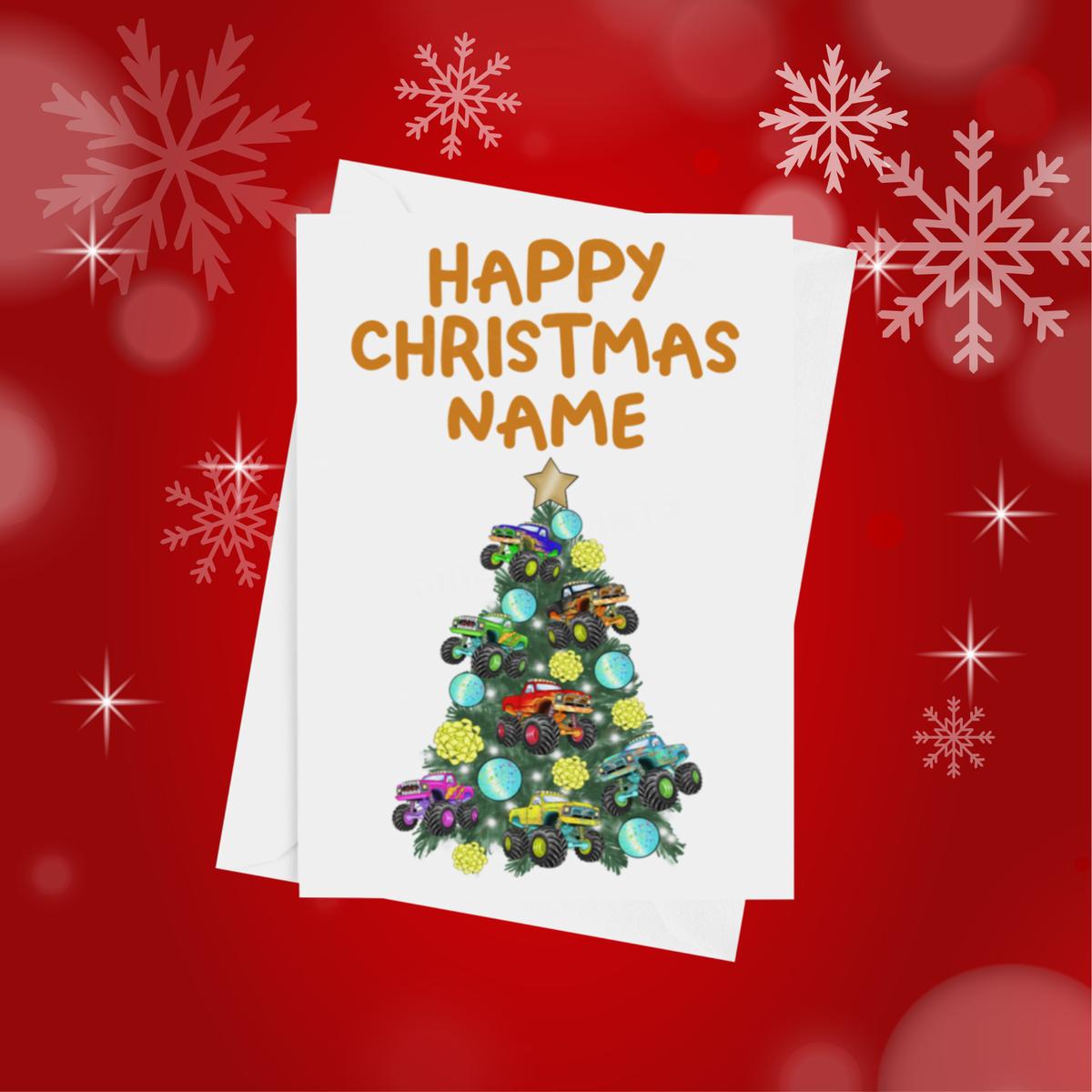 Personalised Character Christmas Tree Card
