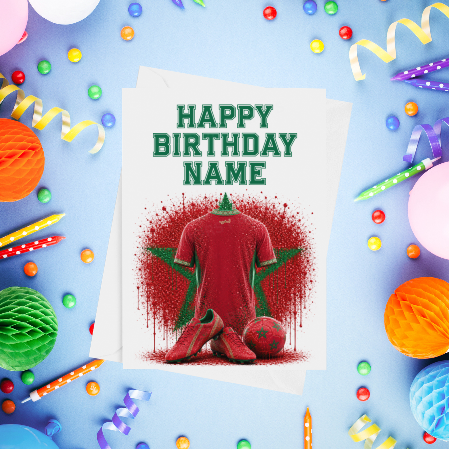 Football Shirts Personalised Birthday Card (World Teams)